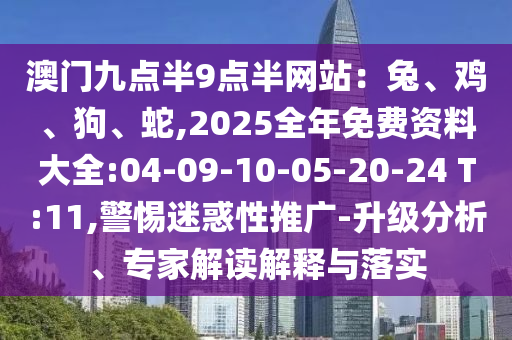 澳門九點半9點半網(wǎng)站：兔、雞、狗、蛇,2025全年免費資料大全:04-09-10-05-20-24 T:11,警惕迷惑性推廣-升級分析、專家解讀解釋與落實