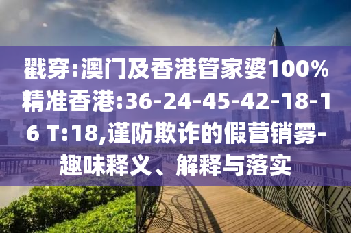 戳穿:澳門及香港管家婆100%精準香港:36-24-45-42-18-16 T:18,謹防欺詐的假營銷霧-趣味釋義、解釋與落實